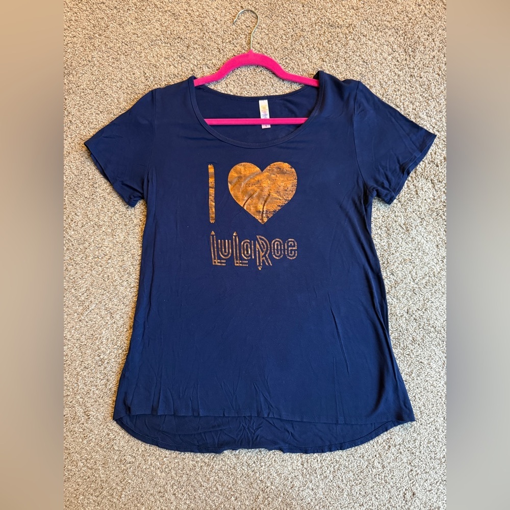 LuLaRoe Navy Blue Graphic Classic T NWOT Limited Edition